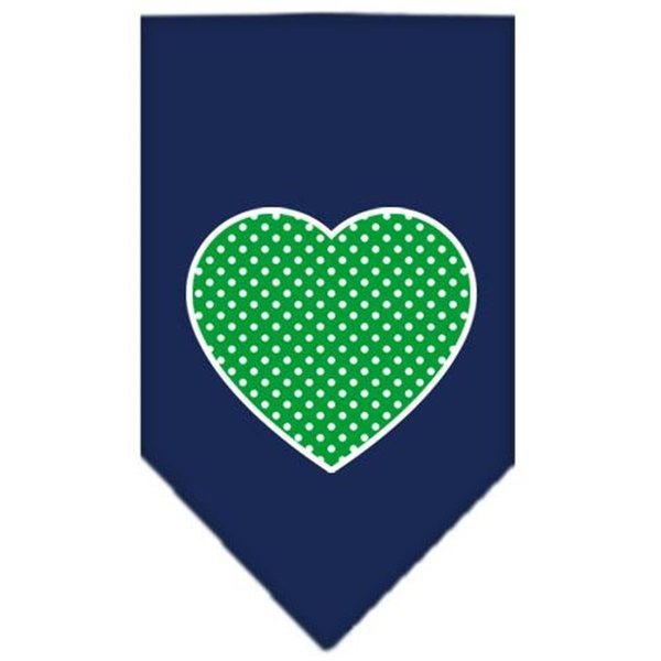 Unconditional Love Green Swiss Dot Heart Screen Print Bandana Navy Blue large UN812509